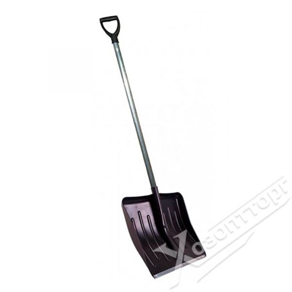 FINNISH plastic snow shovel with ots bar 410*400mm f32 with met/h p/o and V-handle